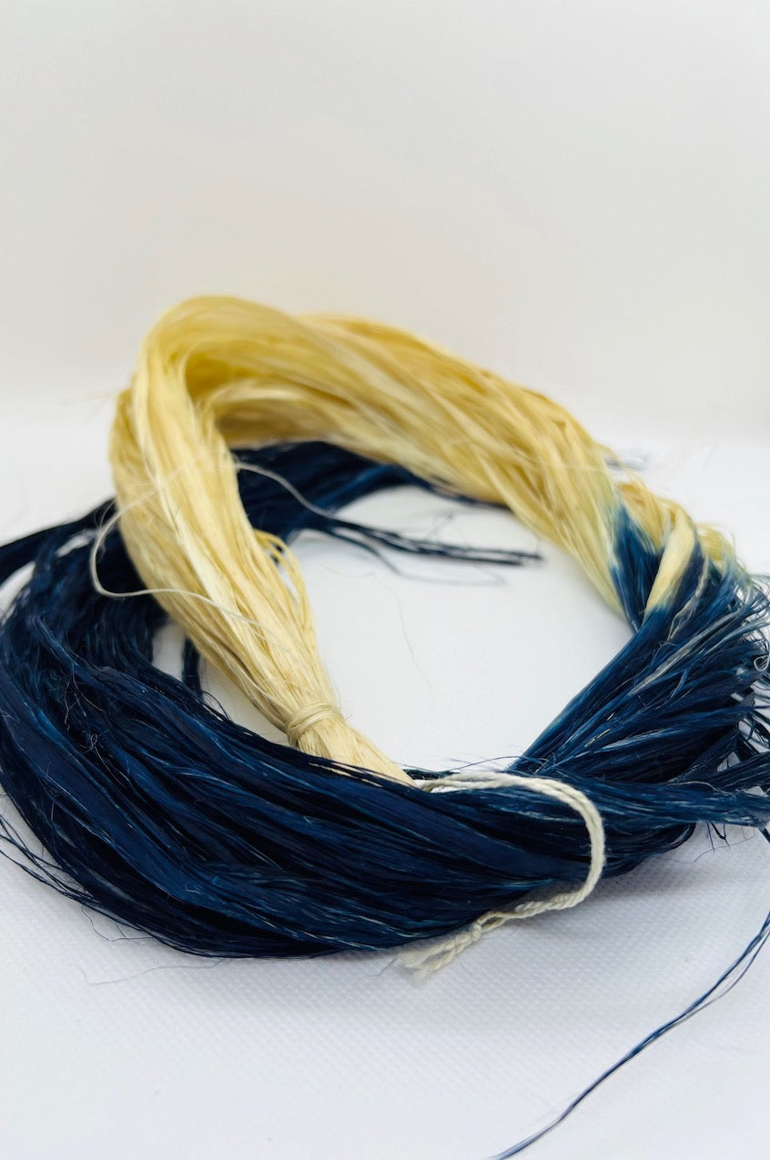 aos-15 indigo dyed "asa-o taima" hemp fiber