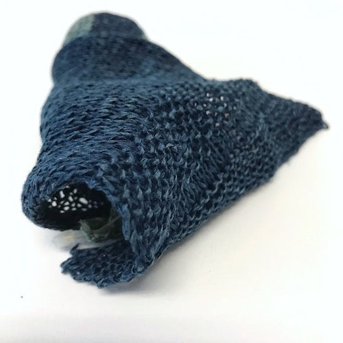 ns-12  indigo paper silk wrap